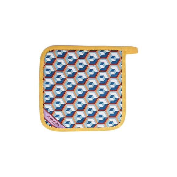 NEW LA DOUBLEJ oven glove and pot holder set in cubi blu - Picture 3 of 3